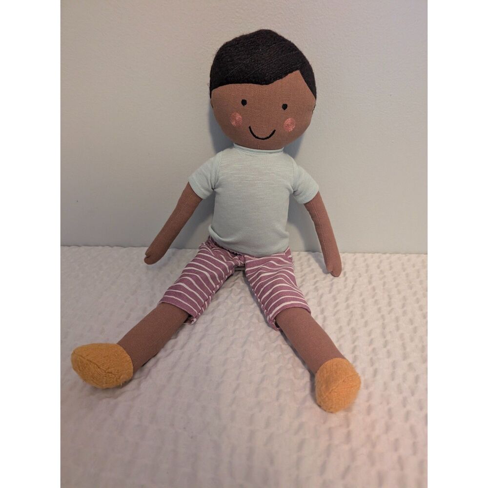 Pillowfort Decorative Kids Pillow Pal Plush Boy Doll 20" Teal & Purple Stripes